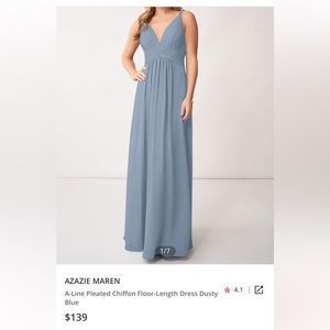 Azazie Maren Dusty Blue Dress - size A4 & dry cleaned